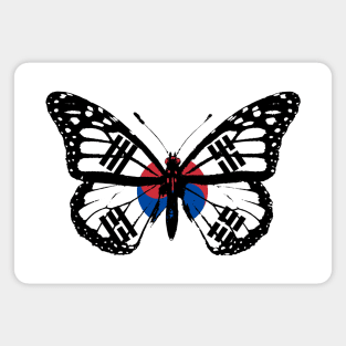 South Korean Monarch Butterfly Flag of Korea To Celebrate Korean Day Magnet